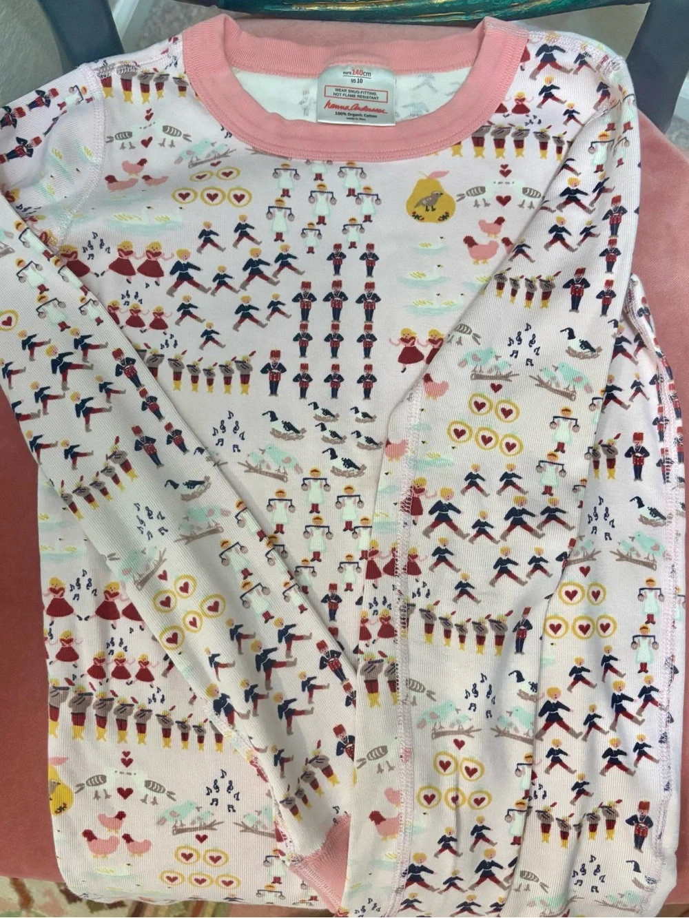 Pair of Hanna Andersson PJ Tops - Size 10 Christmas & Size 12 Fall